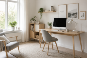 Home Office Space Desk Organisation Set Up