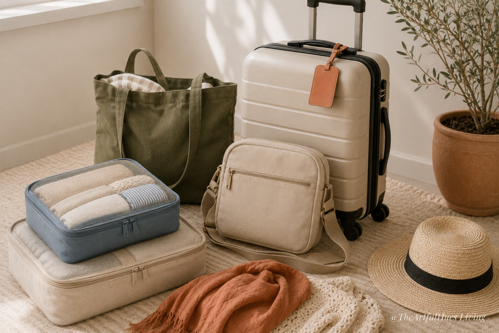 Anti-theft crossbody bag and packing cubes for Europe summer travel